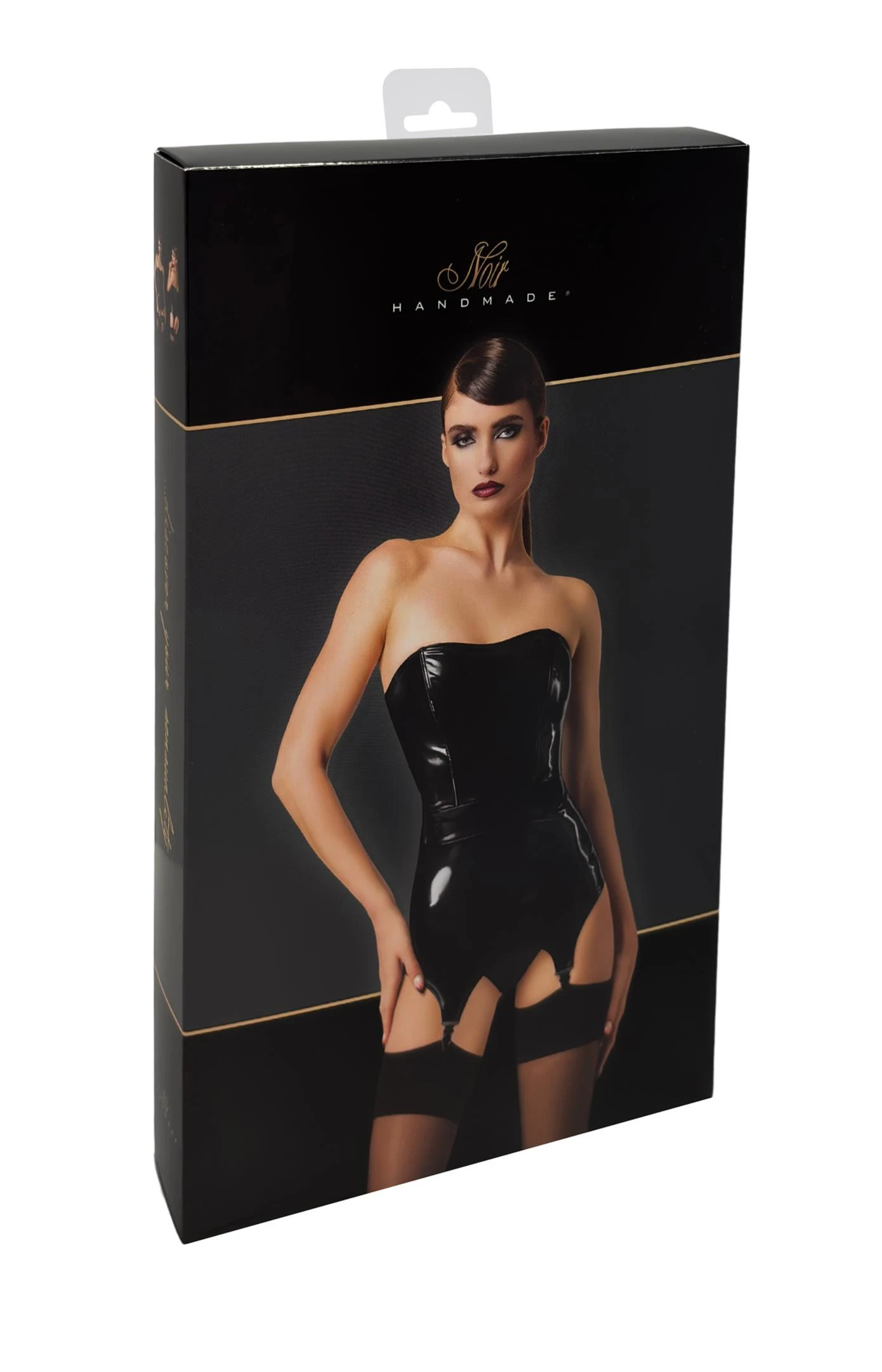 F381 Dominae Kinky Venom Corsagen-Kleid schwarz aus glänzendem Lack-Material mit figurbetonender Korsett-Silhouette, betont Taille und Kurven, mit stabilem Rückenzipper und sexy Strumpfhalter-Clips für einen unwiderstehlich dominanten Look F381 Dominae Kinky Venom Corsagen-Kleid schwarz aus glänzendem Lack-Material mit figurbetonender Korsett-Silhouette, betont Taille und Kurven, mit stabilem Rückenzipper und sexy Strumpfhalter-Clips für einen unwiderstehlich dominanten Look