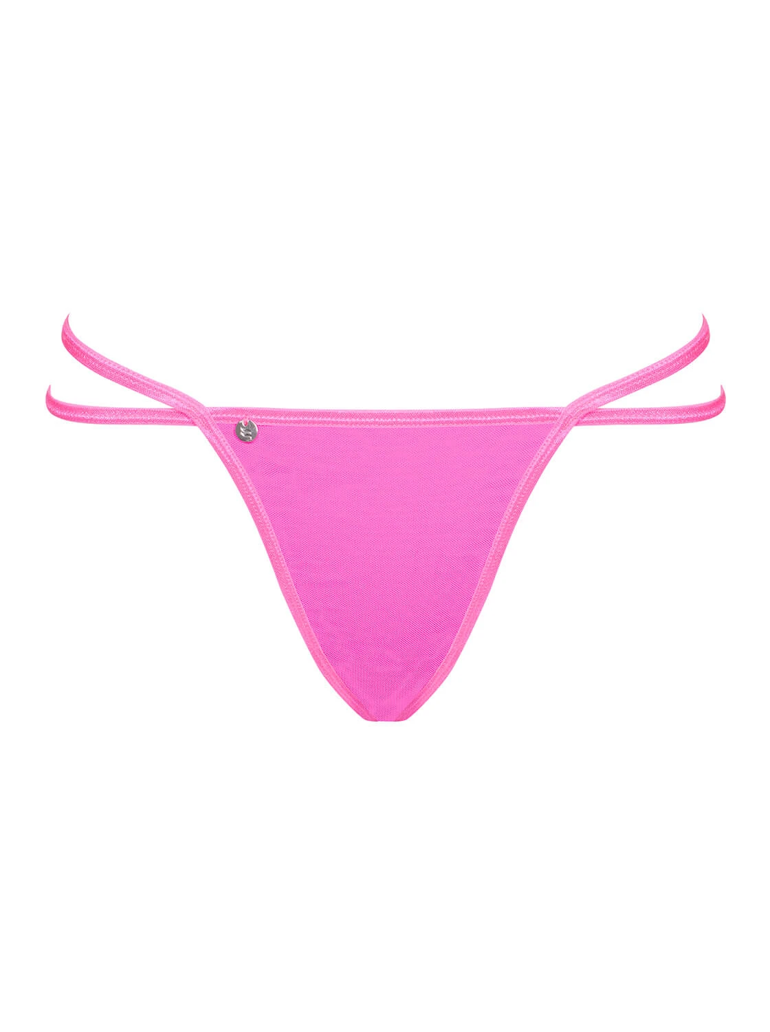 String in Pink mit Doppelriemchen, sexy Ketten-Detail am Po und elastischem Tragekomfort – Obsessive
