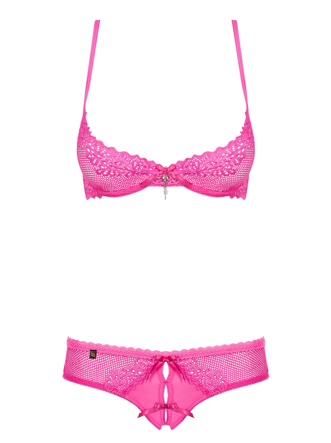 Dessous Set halboffener Bügel BH und ouvert String