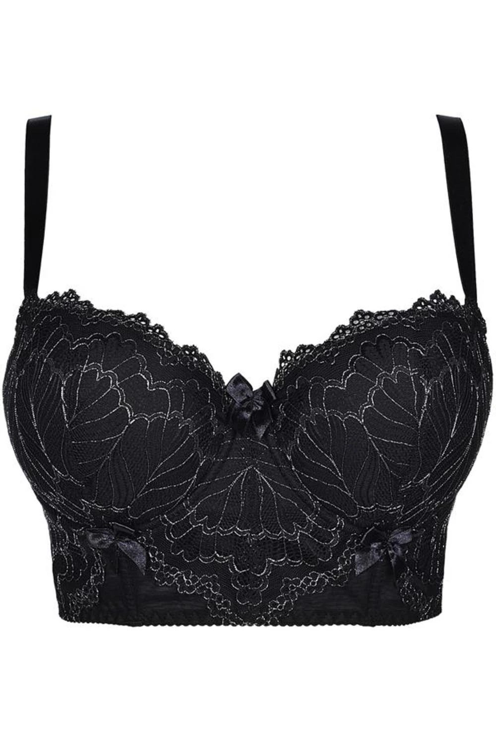Axami faszinierendes Plus-Size Bügel-BH-Bustier schwarz mit Stickerei