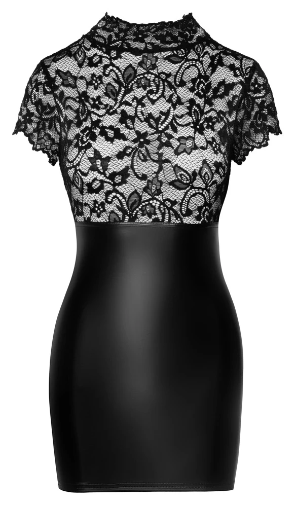 Kleid mit Spitze hinten Erotisch Rückenfrei und mit Schnürung am Rockteil vone hoher Kragen