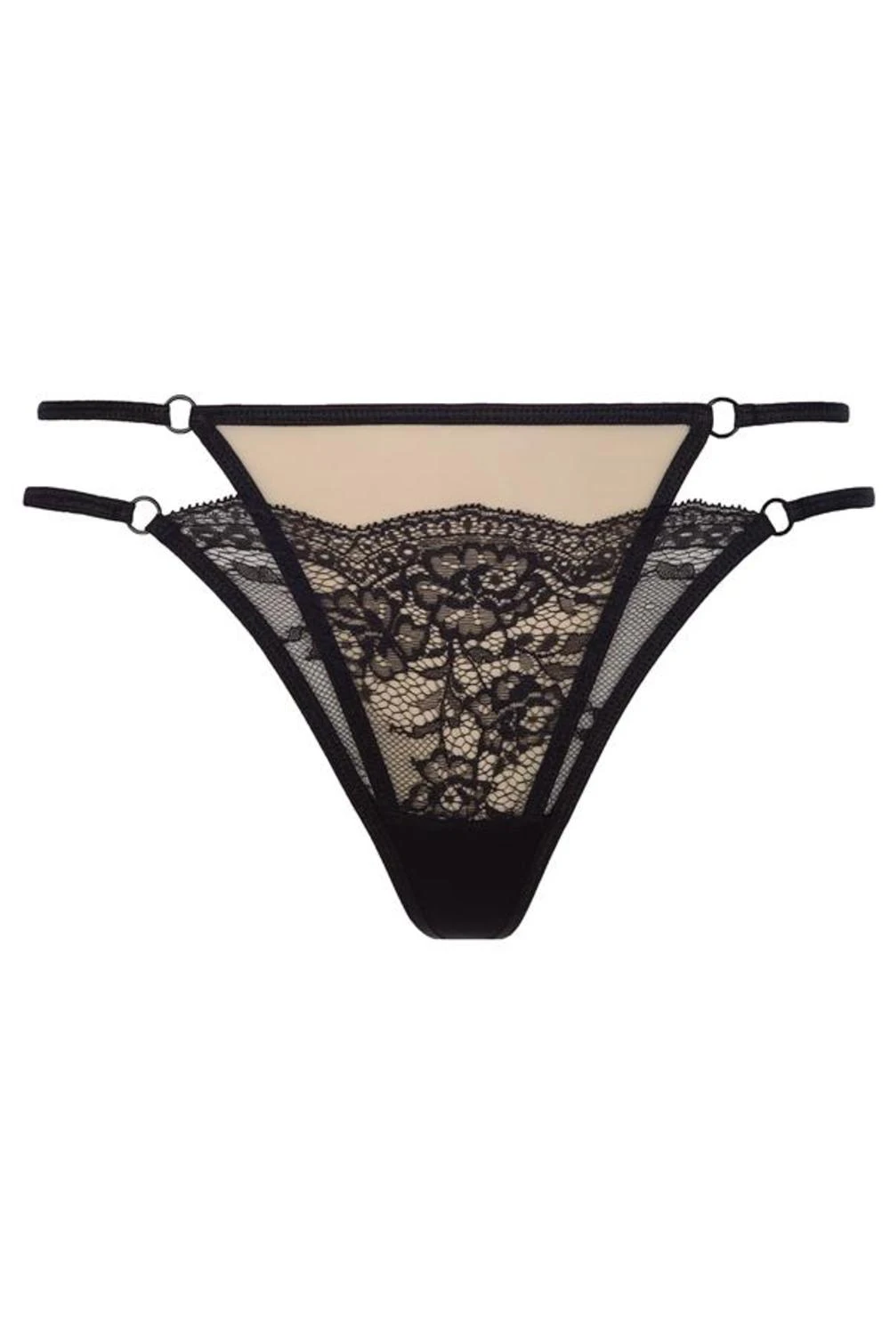 Axami beige/schwarz zweilagiger String Axami beige/schwarz zweilagiger String
