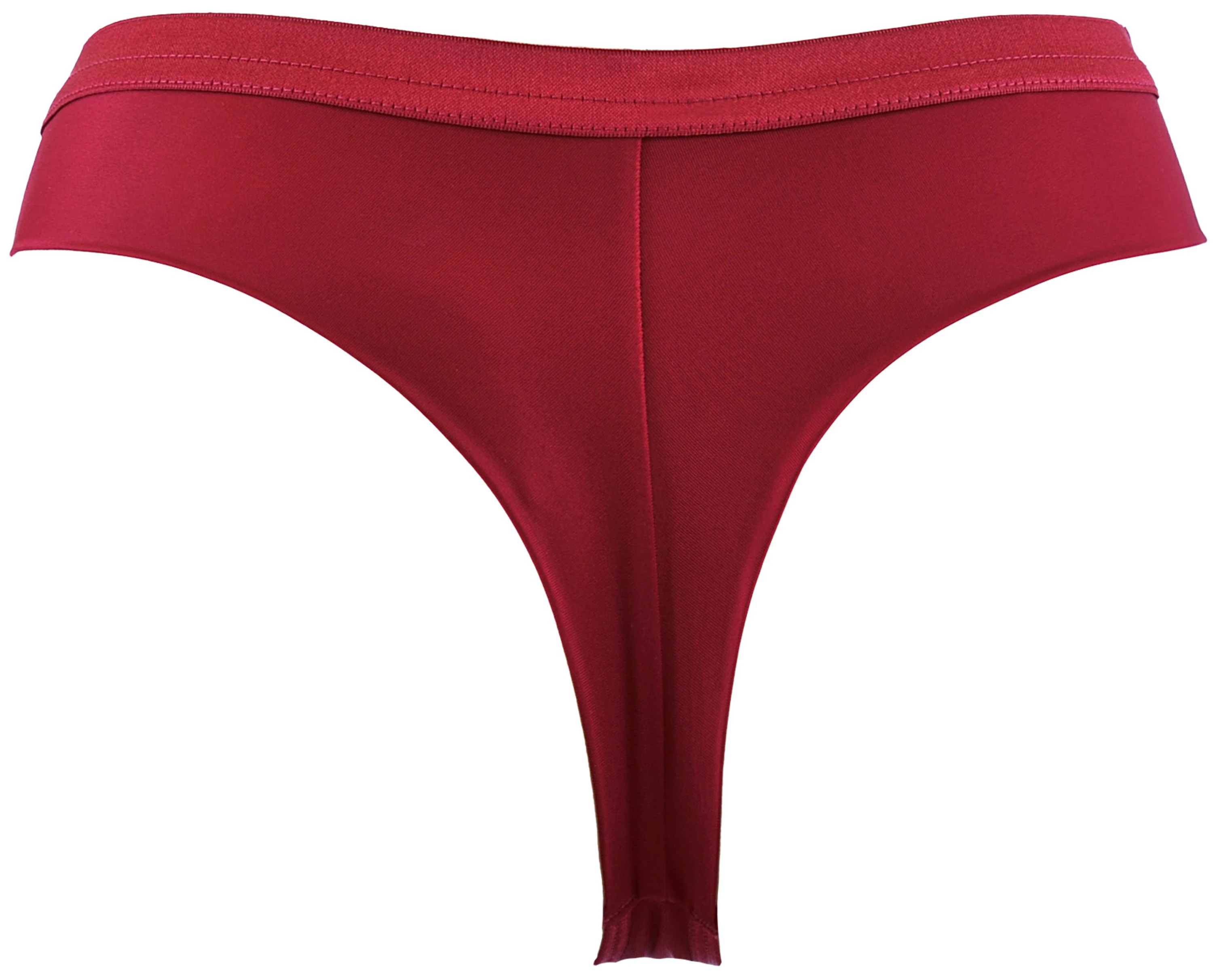 Axami Brasiliana String V-12025 in Bordeaux – Sexy Lingerie aus Mikrofaser & Mesh, glatte Optik unter Kleidung, breiter Taillenbund, hoher Tragekomfort