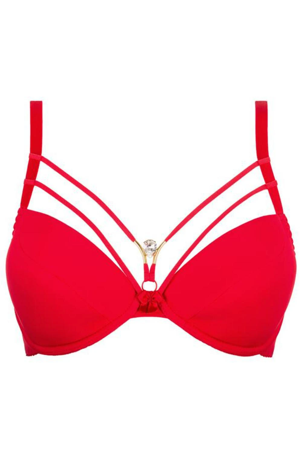 Axami Sexy PushUp-BH in rot verführt durch eine Ausschmückung am Ausschnitt mit schmalen elastischen Bändern