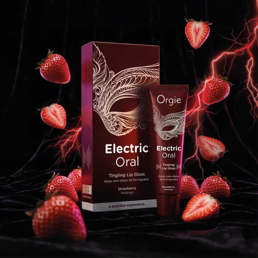 Orgie Electric Oral 10ml, Orgie Electric Oral Lipgloss Erdbeere mit prickelndem Vibe für heiße Küsse & stimulierende Spiele