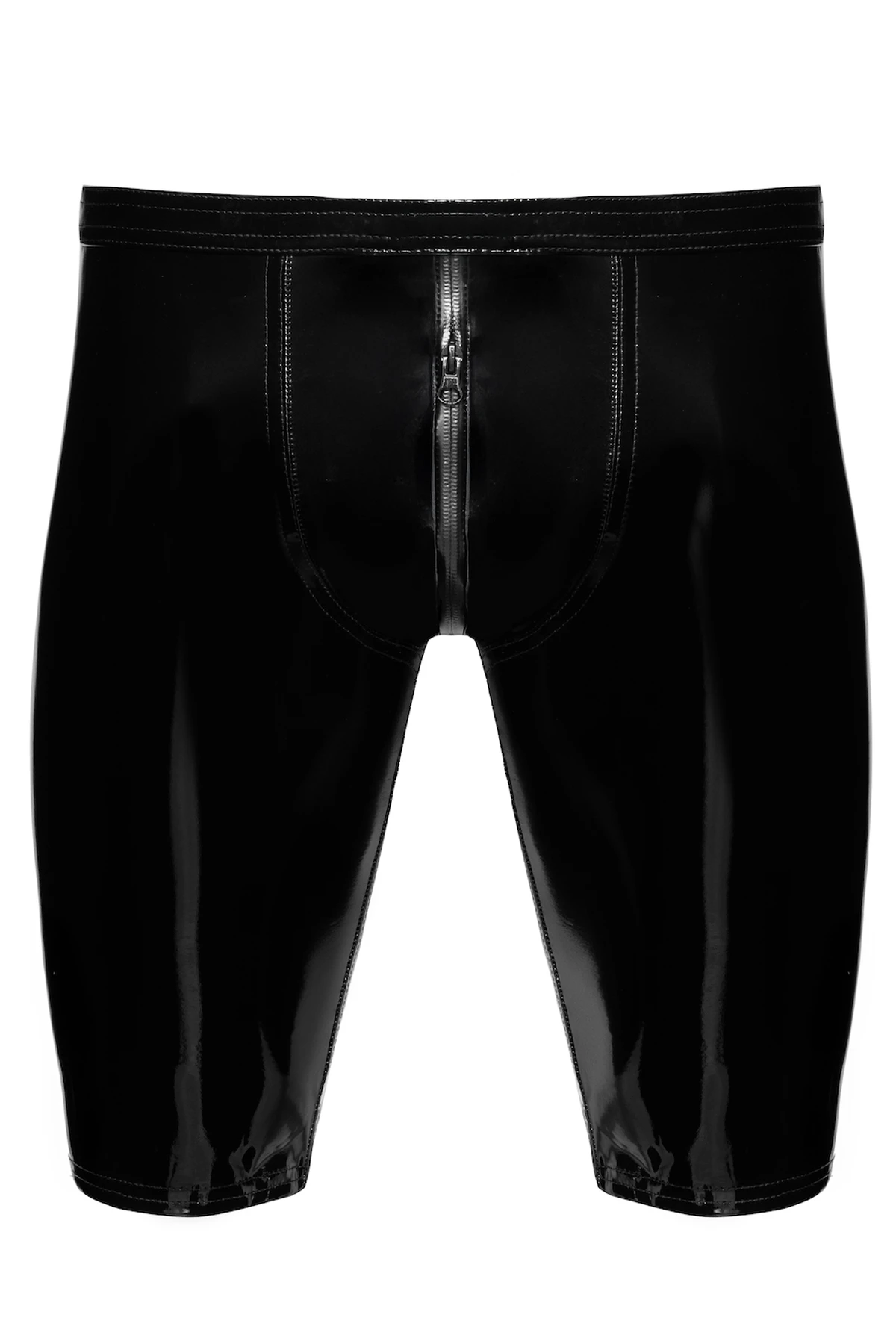 Schwarze Kinky Lack Shorts Voltage H094 – • dehnbares glattes Material • 2-Wege Reißverschluss • hochglänzende Biker-Passform • eng anliegend für maximale Bewegungsfreiheit von Noir Handmade Men