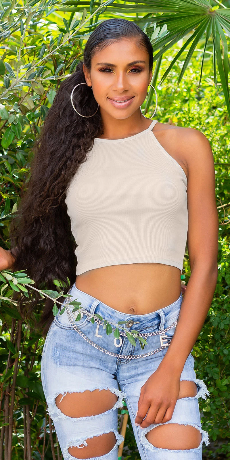 Basic Feinripp Träger Crop Sommer Top Basic Feinripp Träger Crop Sommer Top