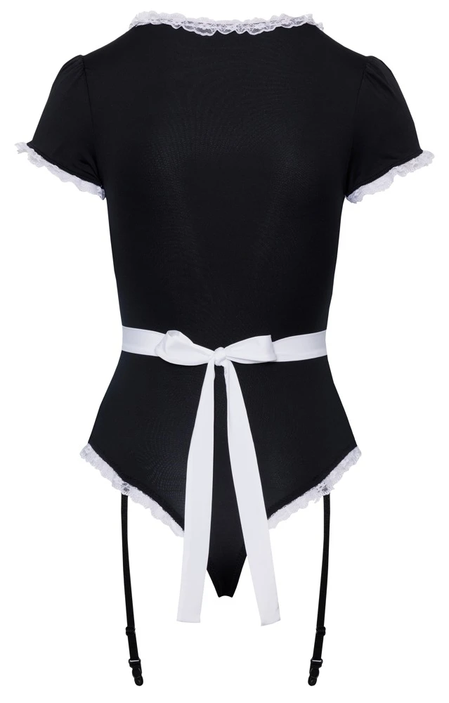 Cottelli Stilvoll serviert: Der Straps-Riobody mit Spitzenrüschen und verstellbaren Details