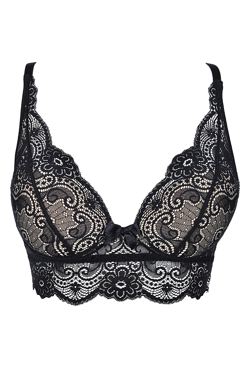 Axamo sinnliches schwarzes Spitzen BH-Bustier Axamo sinnliches schwarzes Spitzen BH-Bustier