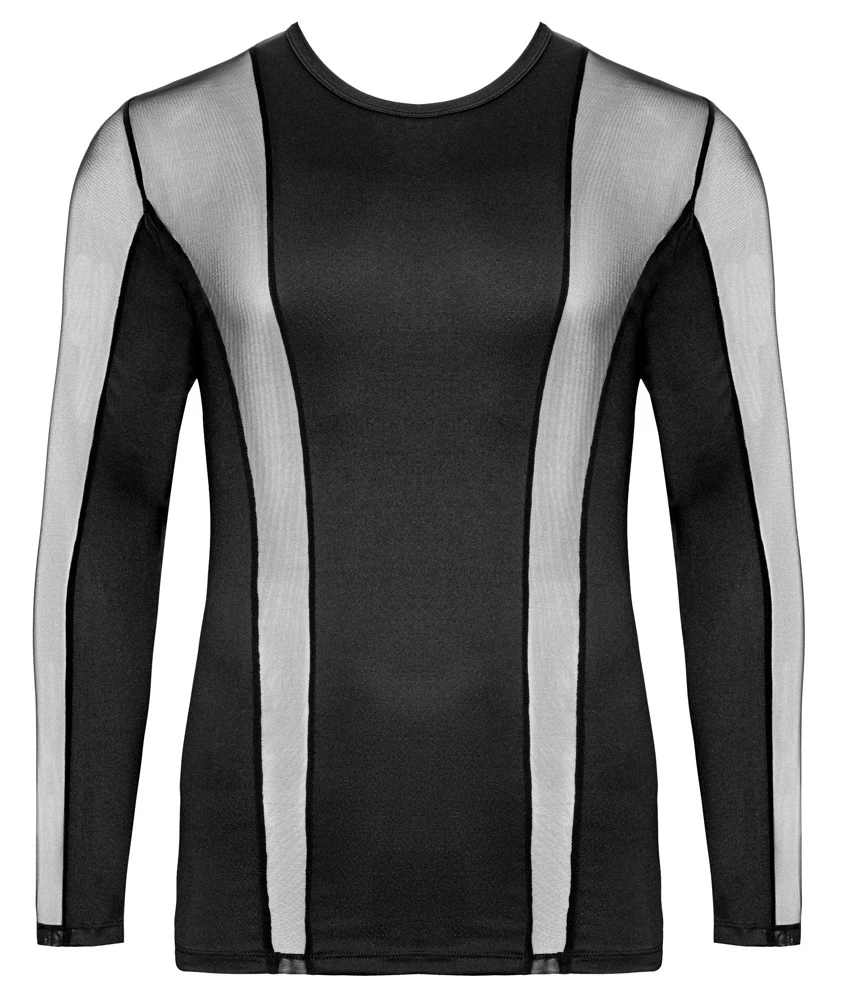 Svenjoyment Longsleeve mit transparentem Netz - körpernahes Shirt im stylischen Mesh-Mix für maximalen Komfort