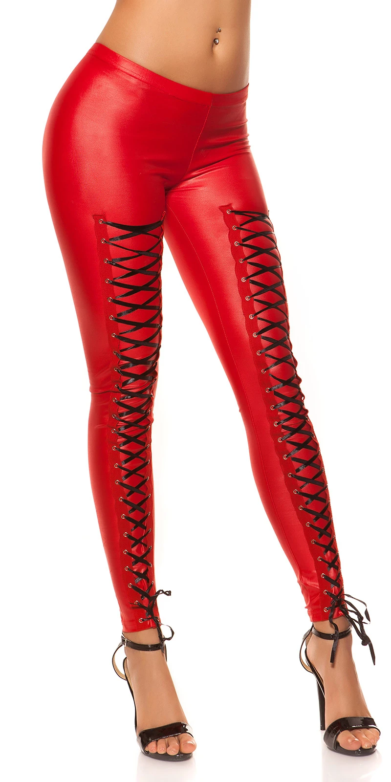 Extravagante Leggings mit Corsagen-Schnürung