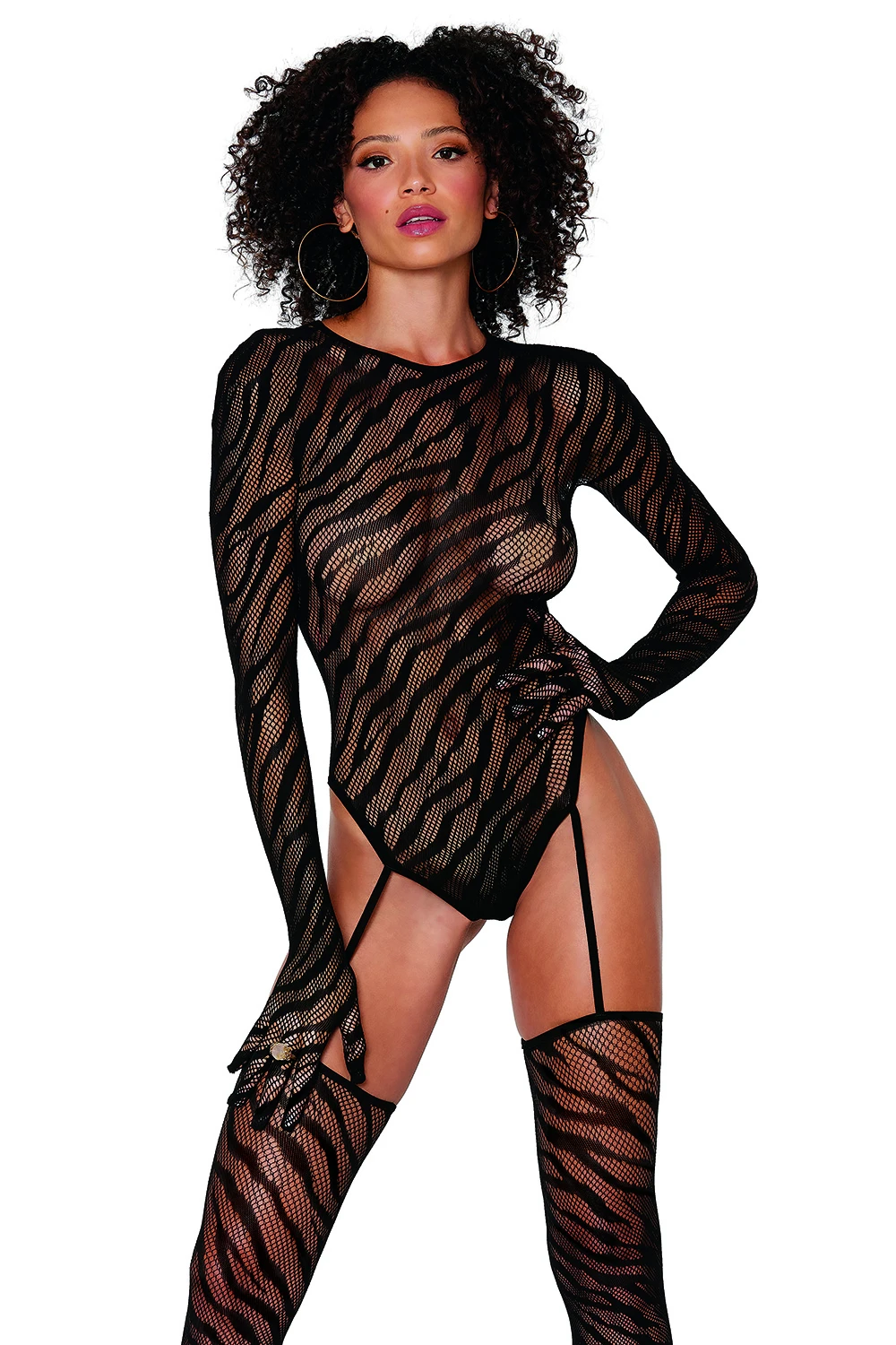 Elastisches Bodystocking DR0420 mit Handschuhe von Dreamgirl Elastisches Bodystocking DR0420 mit Handschuhe von Dreamgirl