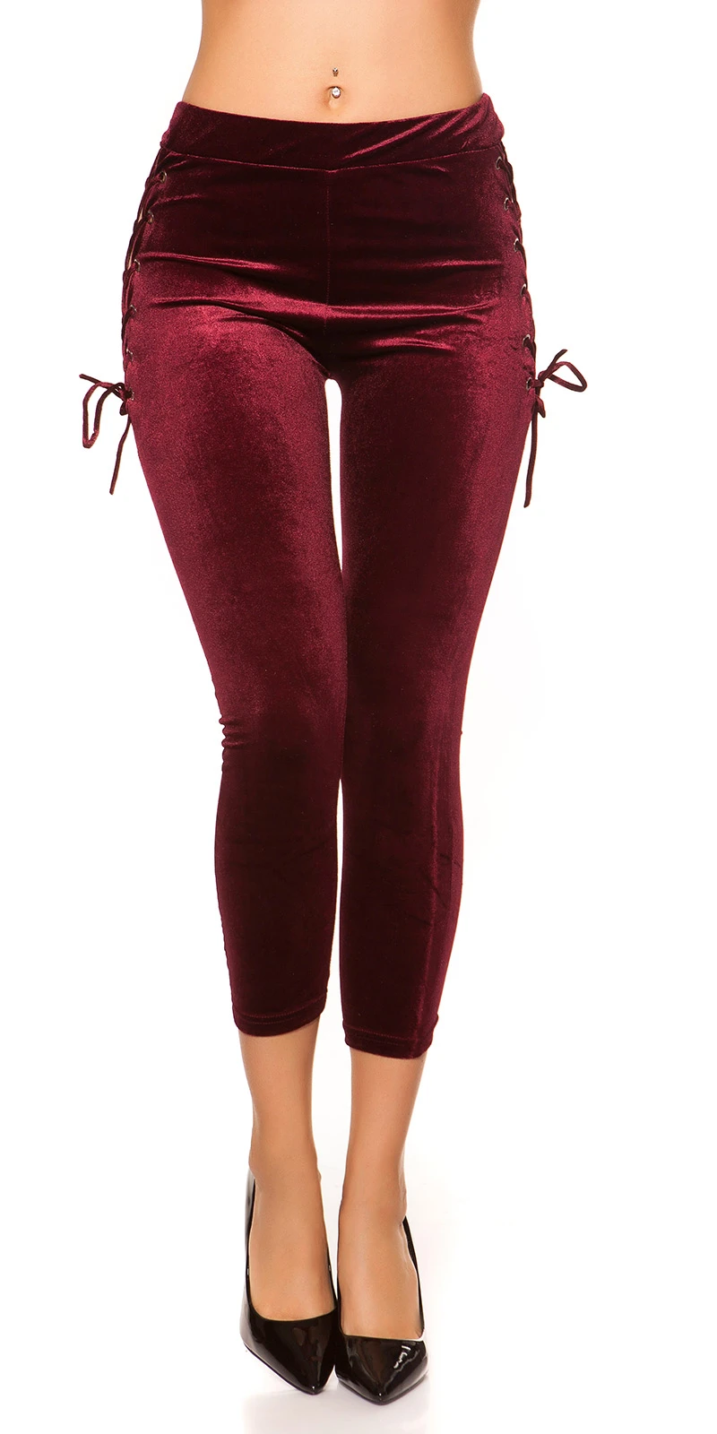 Smat Optik Leggings mit Cutout und Deko Schnürung