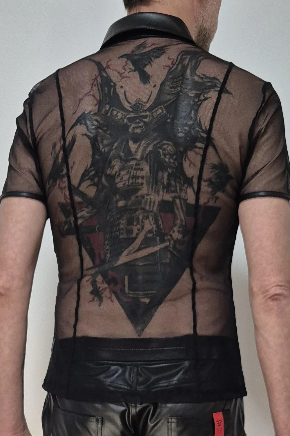Regnes Fetish Planet Herren Polo-Shirt RMUgo001, Maskulin, transparent & markant, Poloshirt mit Wetlook-Details und RFP-Patch