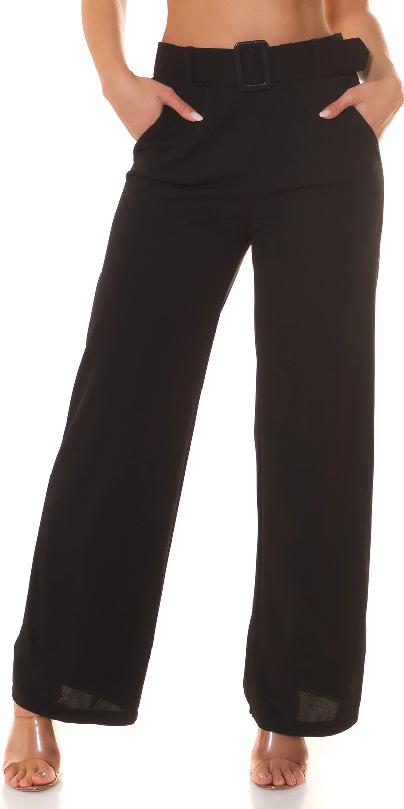 Straight Leg High Waist Business Stoff Hose mit Gürtel Straight Leg High Waist Business Stoff Hose mit Gürtel