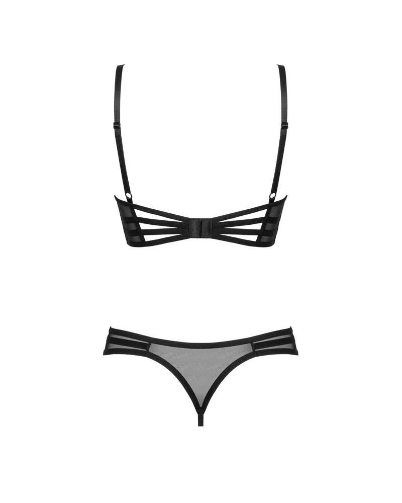 Obsessive Longline-Hebe und Riostring ouvert im Set Roxelia. Modischer Style aus transparentem Tüll und blickdichtem Stretchmaterial. Obsessive Longline-Hebe und Riostring ouvert im Set Roxelia. Modischer Style aus transparentem Tüll und blickdichtem Stretchmaterial.