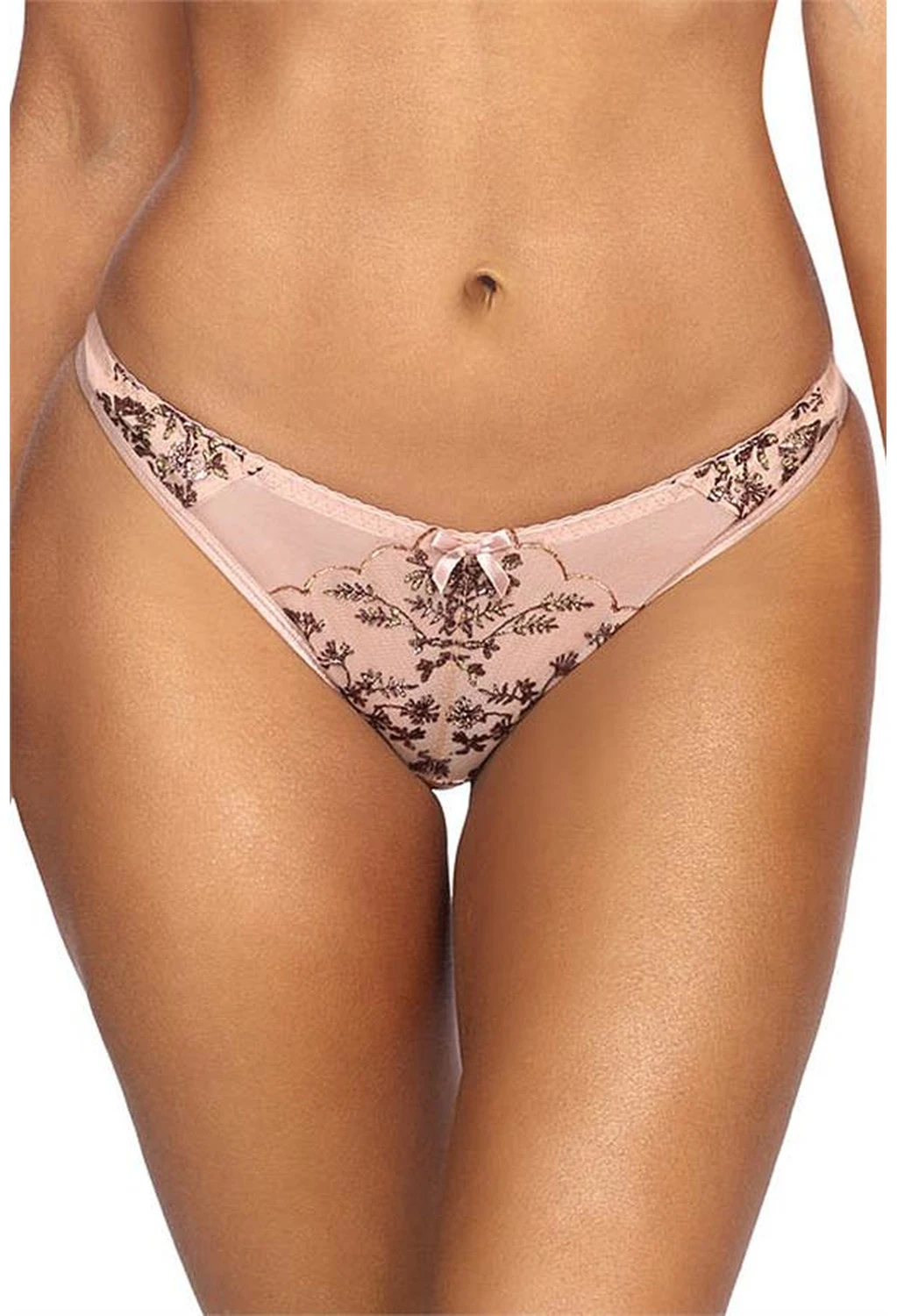 Axami zarter rosafarbener String mit goldener Verzierung Axami zarter rosafarbener String mit goldener Verzierung