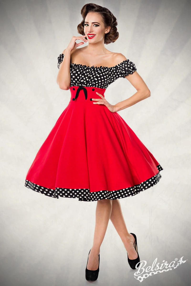 Schulterfreies Swing-Kleid von Belsira Schulterfreies Swing-Kleid von Belsira
