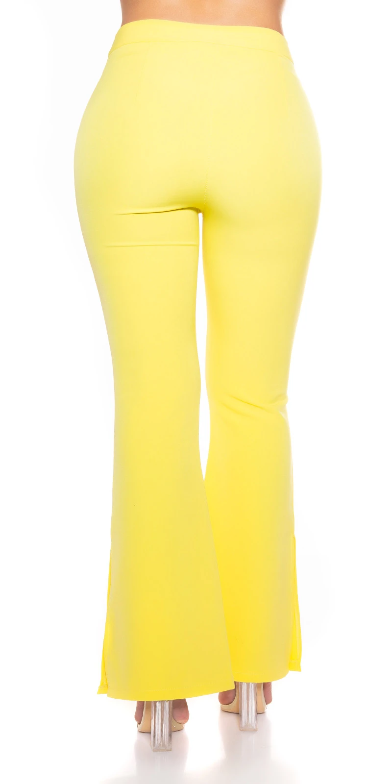 Basic High Waist Bootcut Hose mit Schlitz Basic High Waist Bootcut Hose mit Schlitz