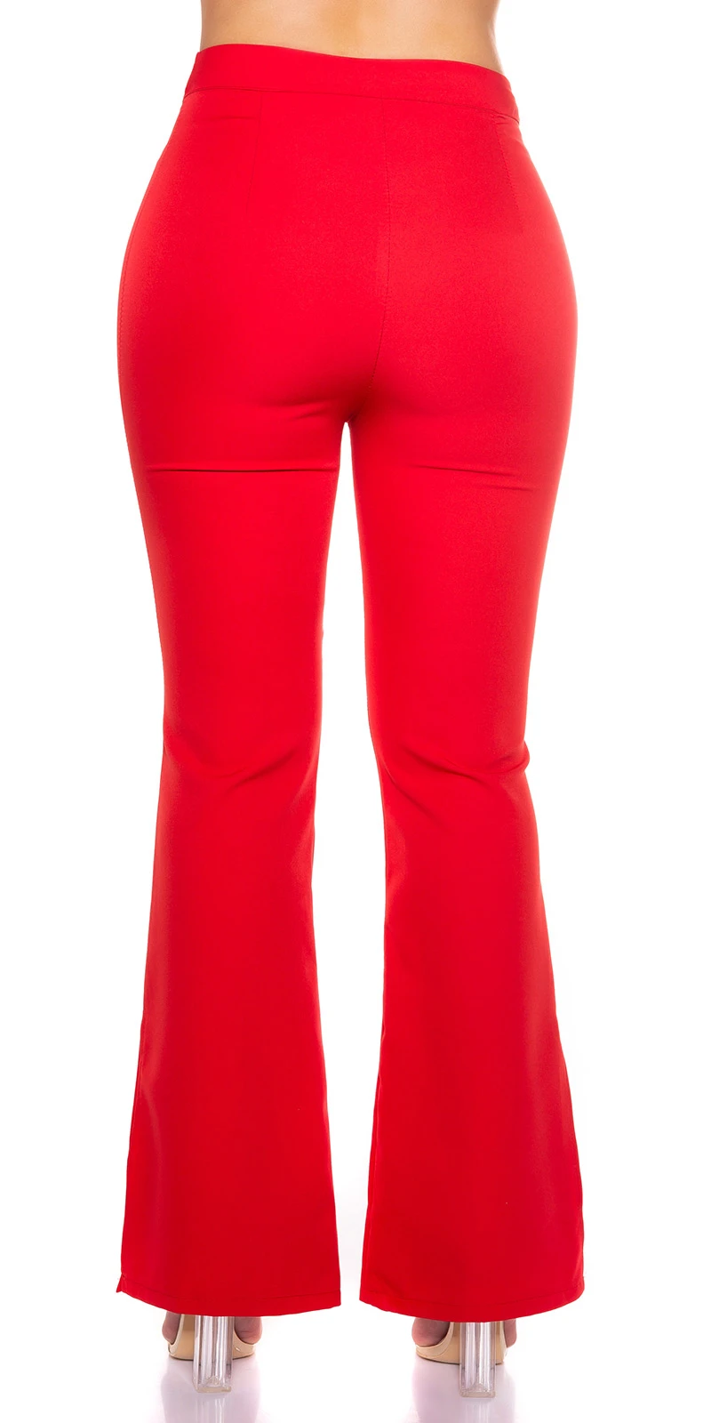 Basic High Waist Bootcut Hose mit Schlitz