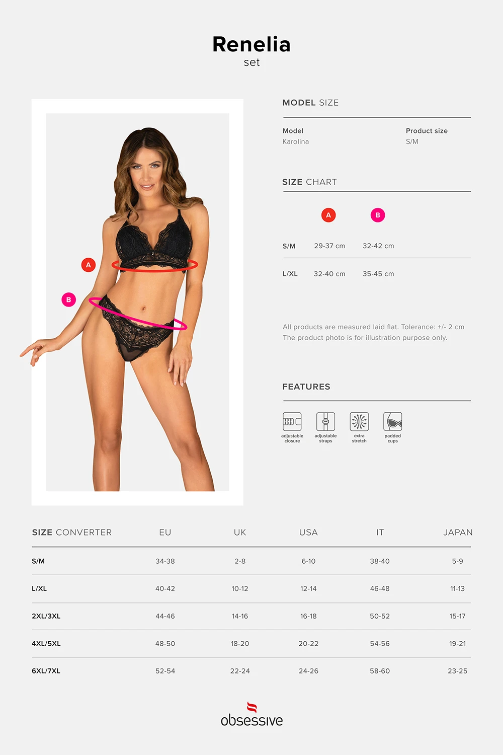 Dessous Set mit gepolsterten Cups von Obsessive