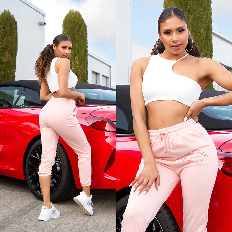 Uni Sport Jogging Hose im High Waist-Style Uni Sport Jogging Hose im High Waist-Style