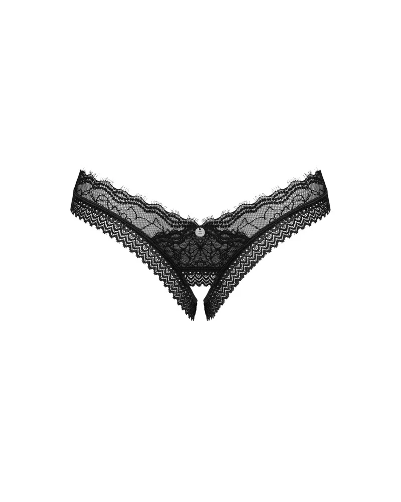 Obsessive Verführerisch geschnittener schwarzer String ouvert Medilla im bildschönen zarten Material-Mix mit feiner Wimpernspitze. Obsessive Verführerisch geschnittener schwarzer String ouvert Medilla im bildschönen zarten Material-Mix mit feiner Wimpernspitze.