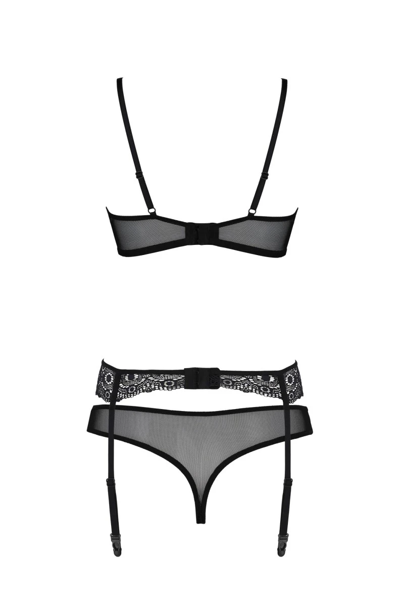 3-teilges Dessous Set PA596663 mit Strumpfhaltergürtel von Passion