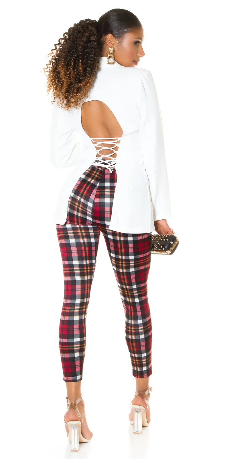Karo Printed High Waist Business Look Treggings Karo Printed High Waist Business Look Treggings