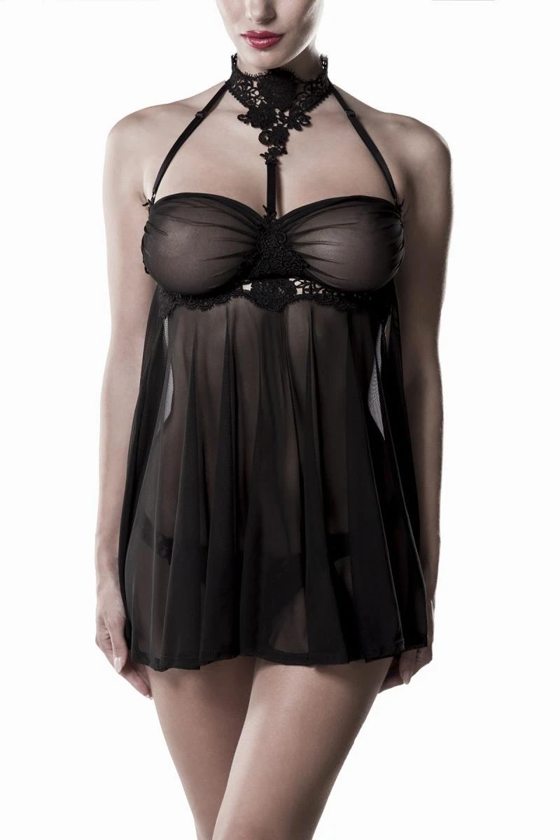 Langes transparentes Negligee von Grey Velvet