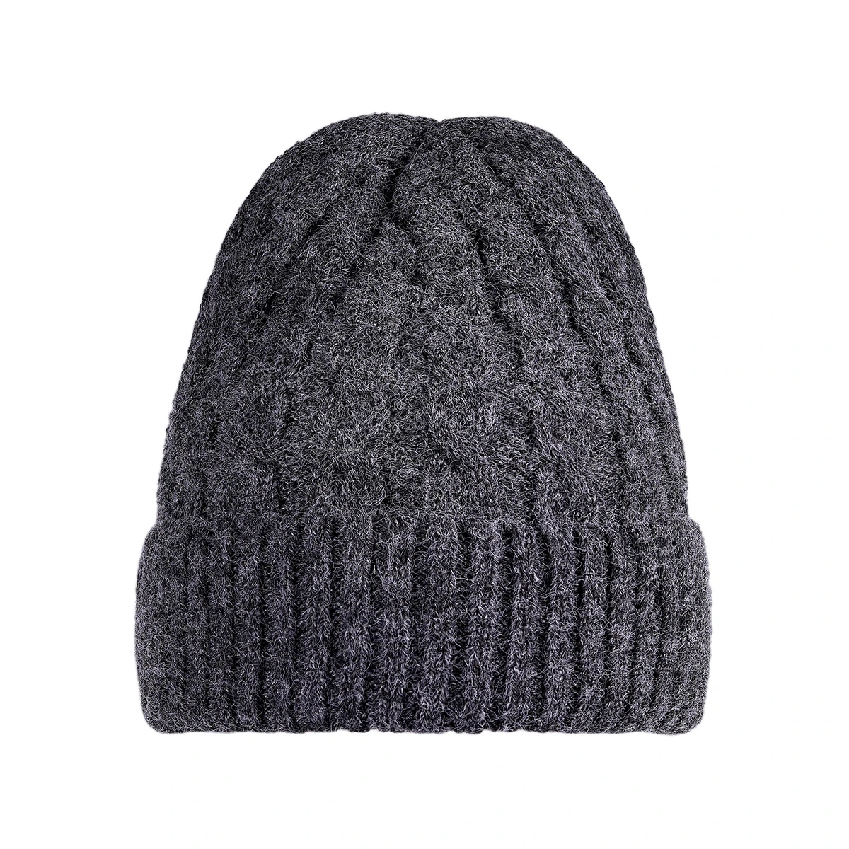 Basic Strick Woll Mütze mit Zopf-Muster Basic Strick Woll Mütze mit Zopf-Muster