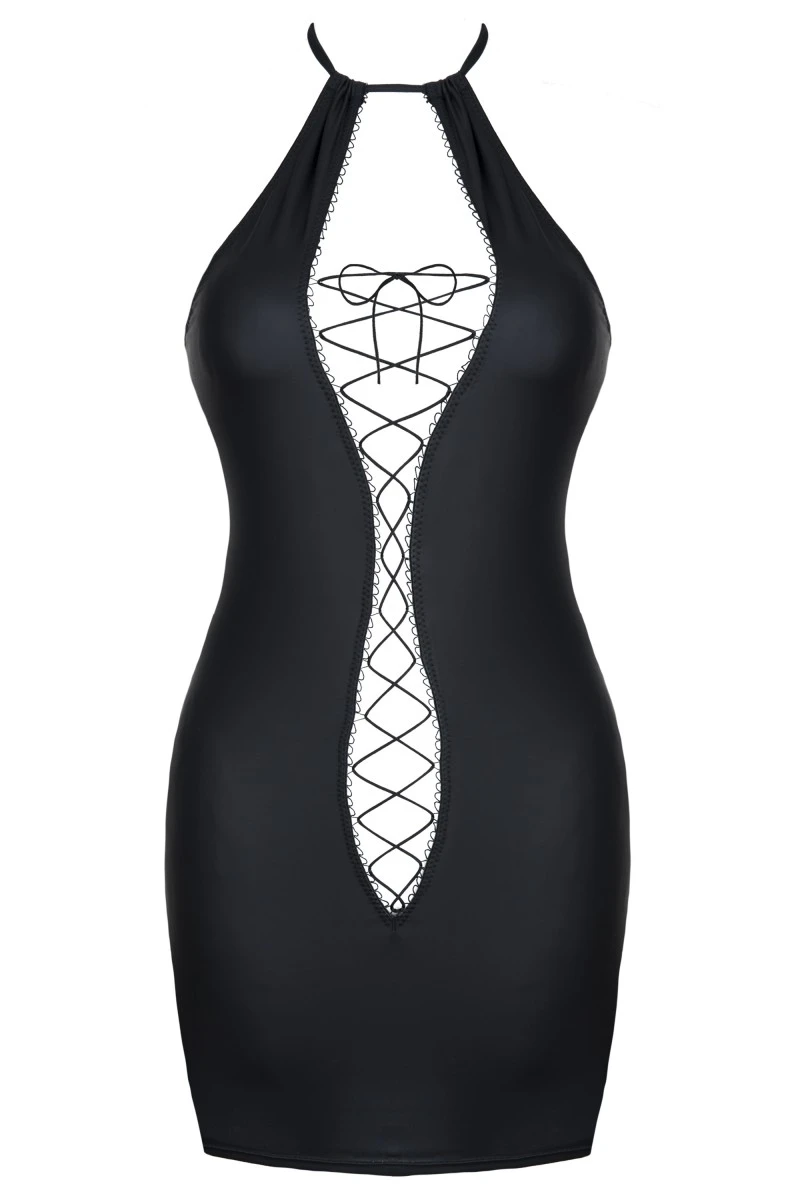 Wetlook Minikleid mit tiefen Ausschnitt Dark Desire Collection
