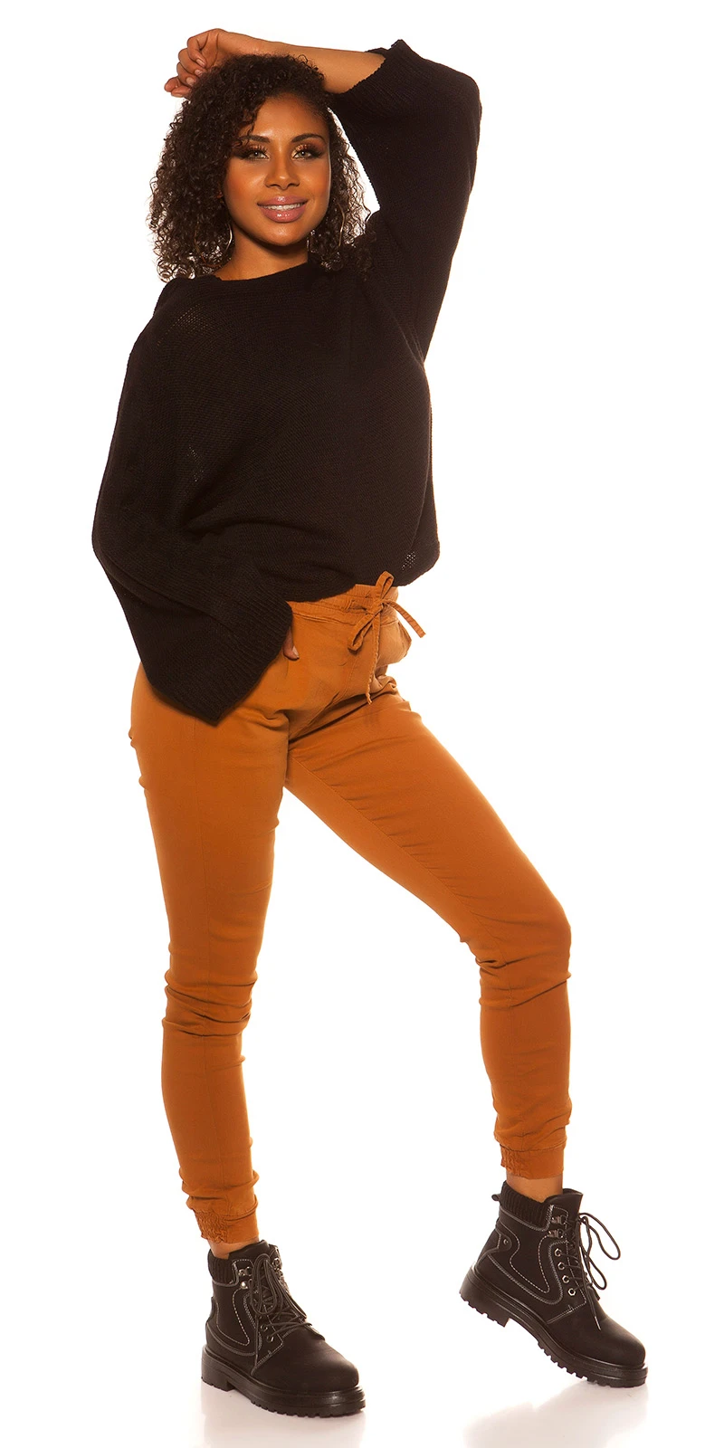 Casual High Waist Hose mit Tunnelzug-Bändel