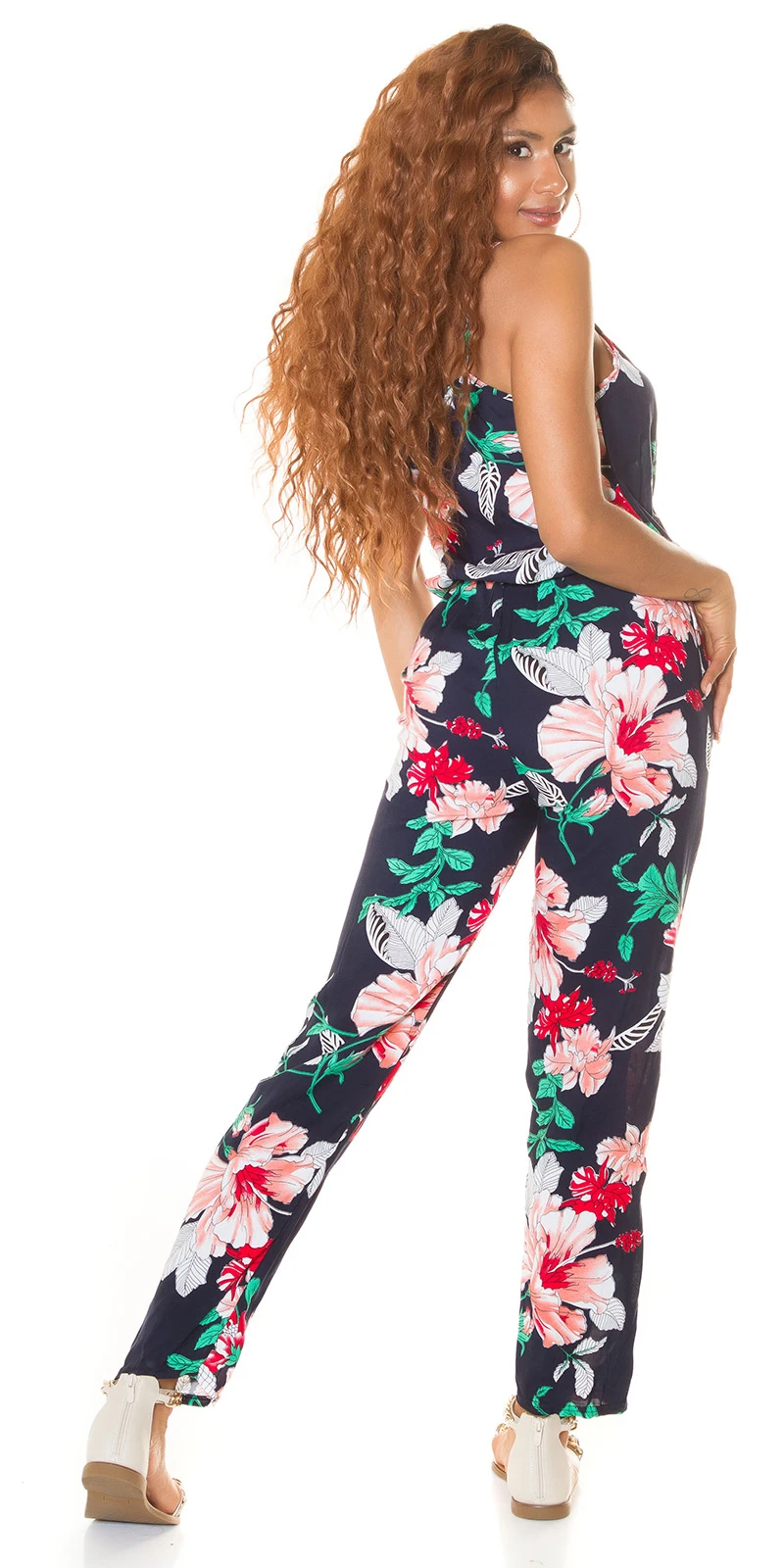 Flower Printed Sommer Maxi Cotton Träger Jumpsuit Flower Printed Sommer Maxi Cotton Träger Jumpsuit