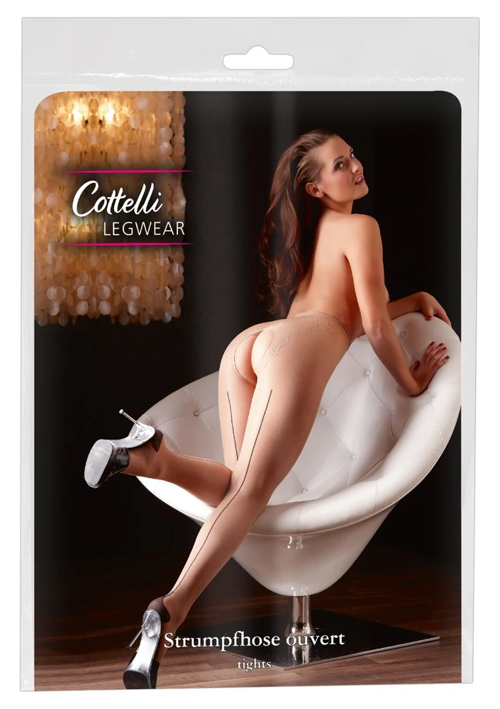 Cottelli Verlockende Eleganz: Raffinierte Strumpfhose mit Offenheit im Schritt und Hochferse