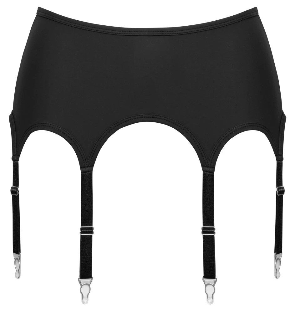 Cottelli LINGERIE Hoher Mattlook Strapsgürtel 4er schwarzer erotischer Strapsgurt