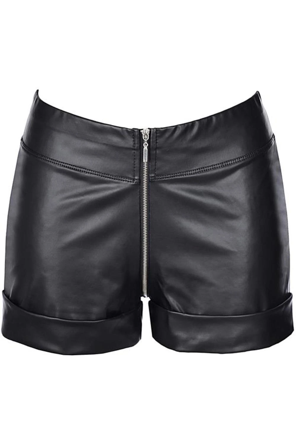 Axami Sexy Wetlook Shorts aus mattem Latex in schwarz