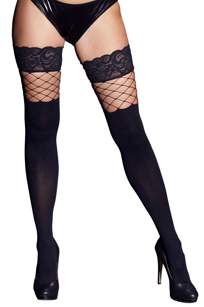 Cottelli Vielseitiger Stil: Der raffinierte 2-in-1 Overknee-Look mit Blickdicht- und Netzstrumpf