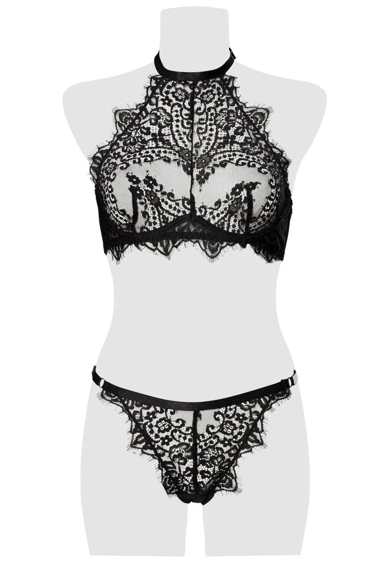 Dessous Set aus elastische Netzspitze von Grey Velvet