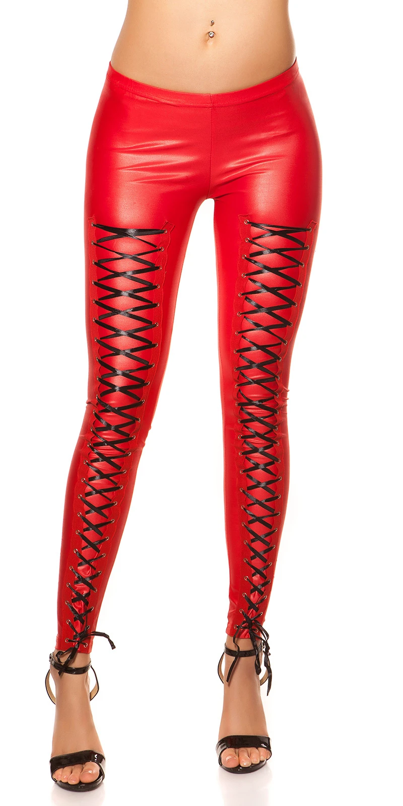 Extravagante Leggings mit Corsagen-Schnürung