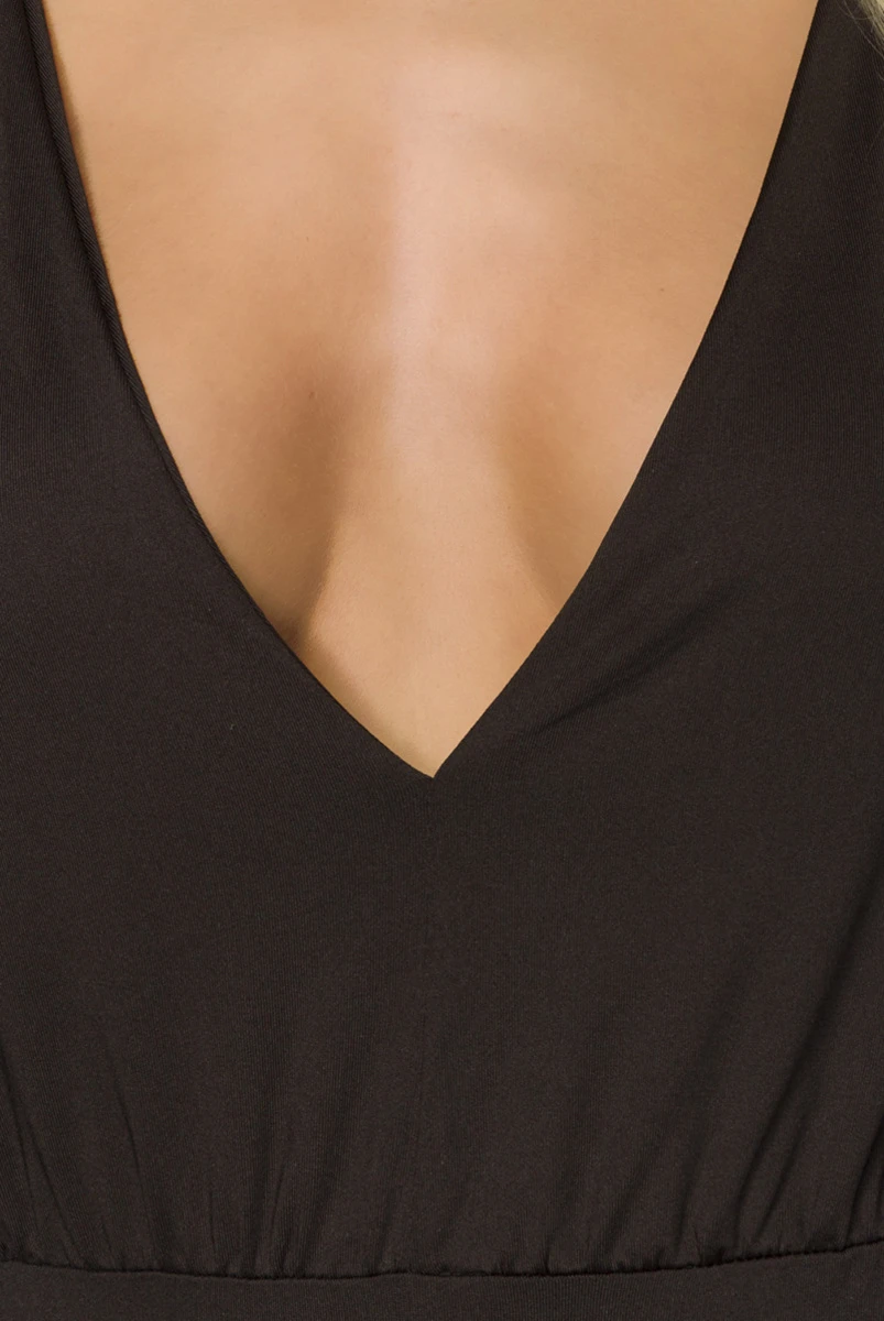 Extremer rückenfreier sexy Body Top mit V-Ausschnitt