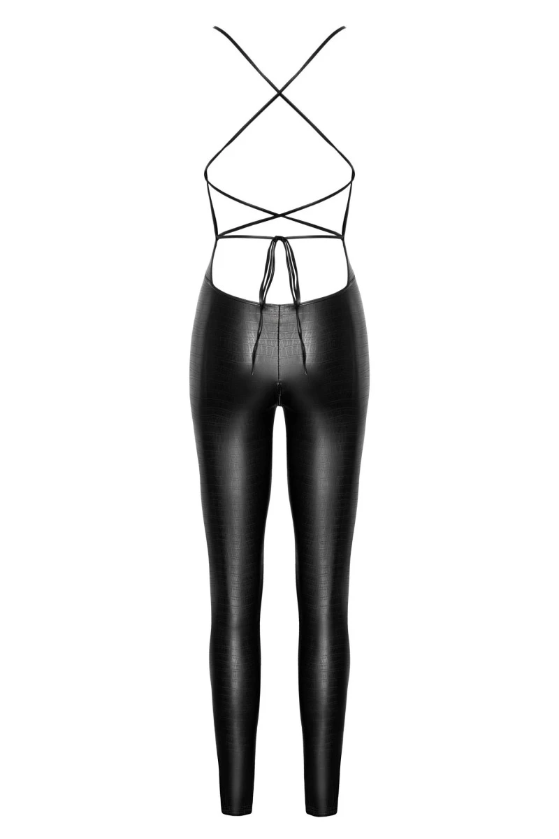 F316 Wetlook Catsuit ouvert mit 2 Wege Reißverschluss von Noir Handmade