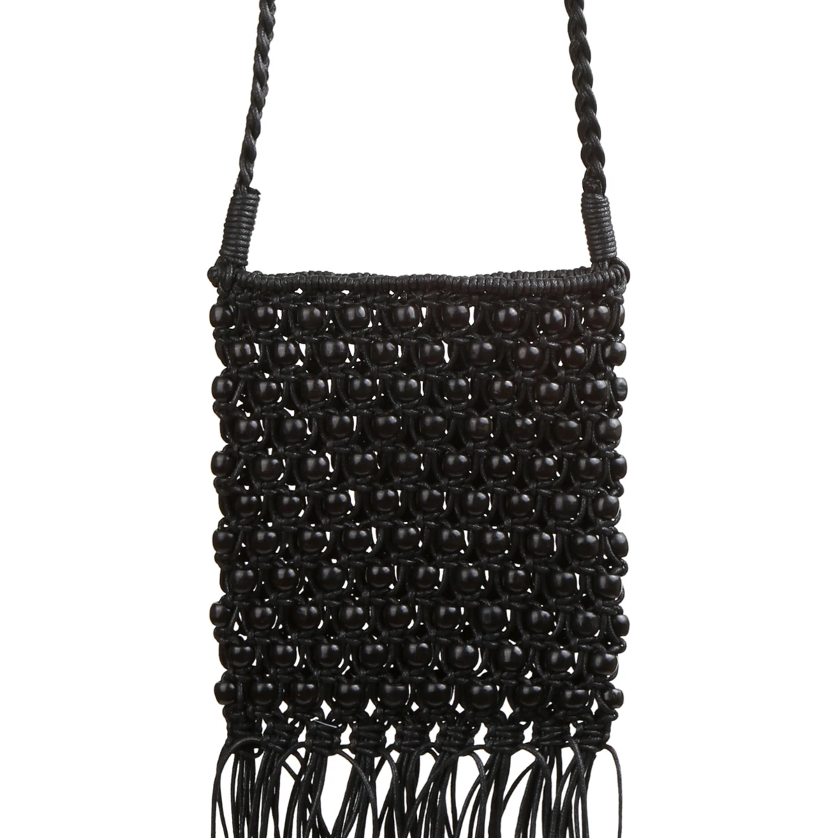 Umhängetasche Deko Holzperlen Fransen Boho Beutel Tasche Umhängetasche Deko Holzperlen Fransen Boho Beutel Tasche