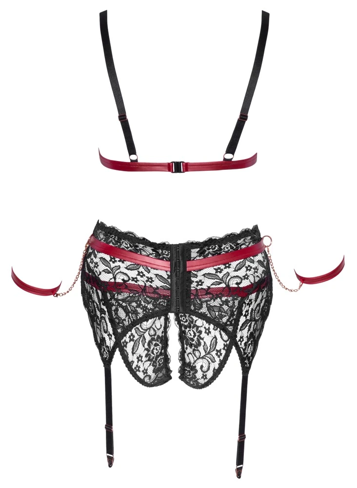 Cotteli Verführerisches Dessous-Set mit Armfesseln: Elegante Spitze und aufregende Details