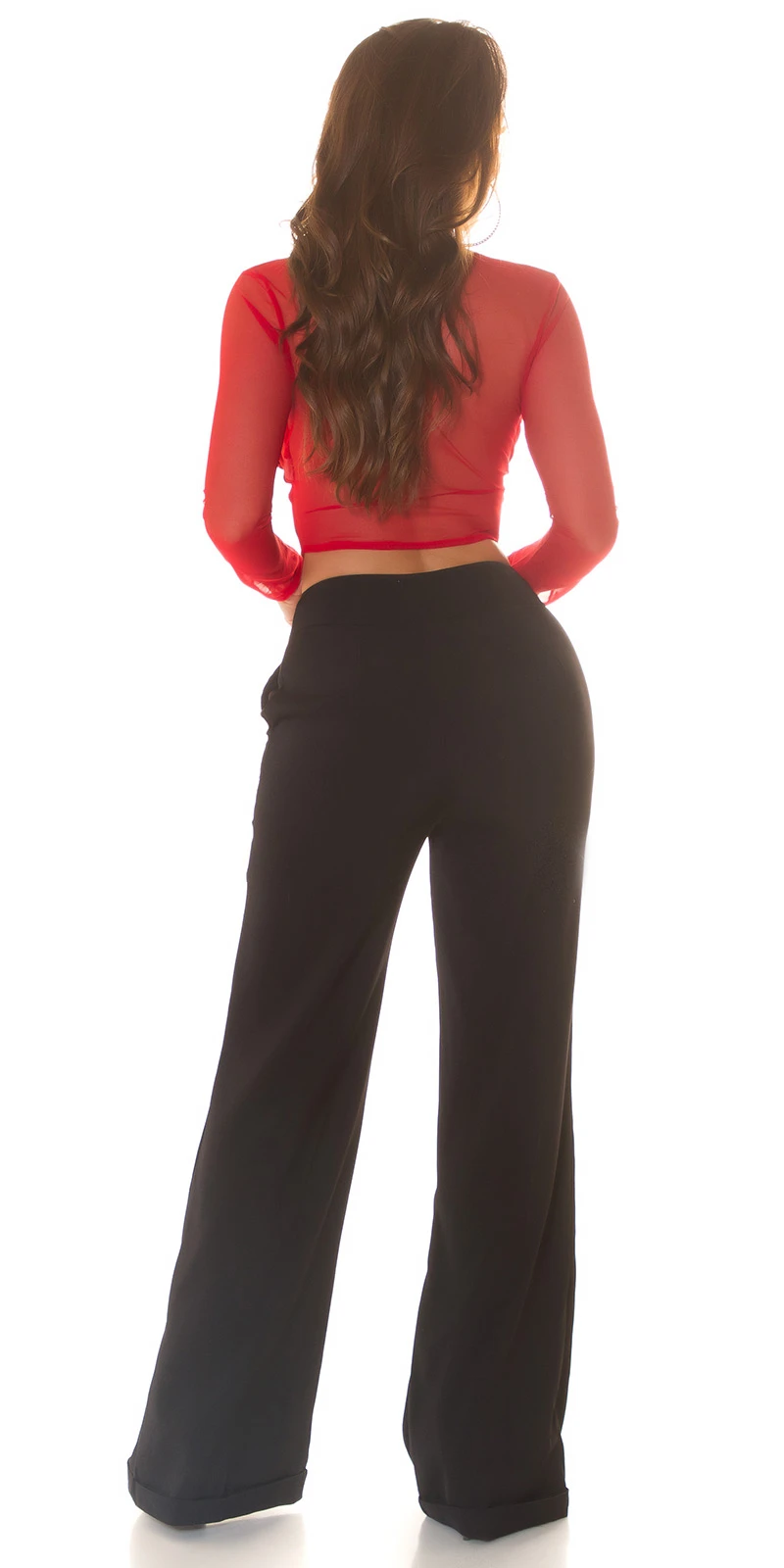 Party Mesh Langarm Crop Top Bauchfrei mit Neckholder Cutout und Corsagen-Effekt Party Mesh Langarm Crop Top Bauchfrei mit Neckholder Cutout und Corsagen-Effekt