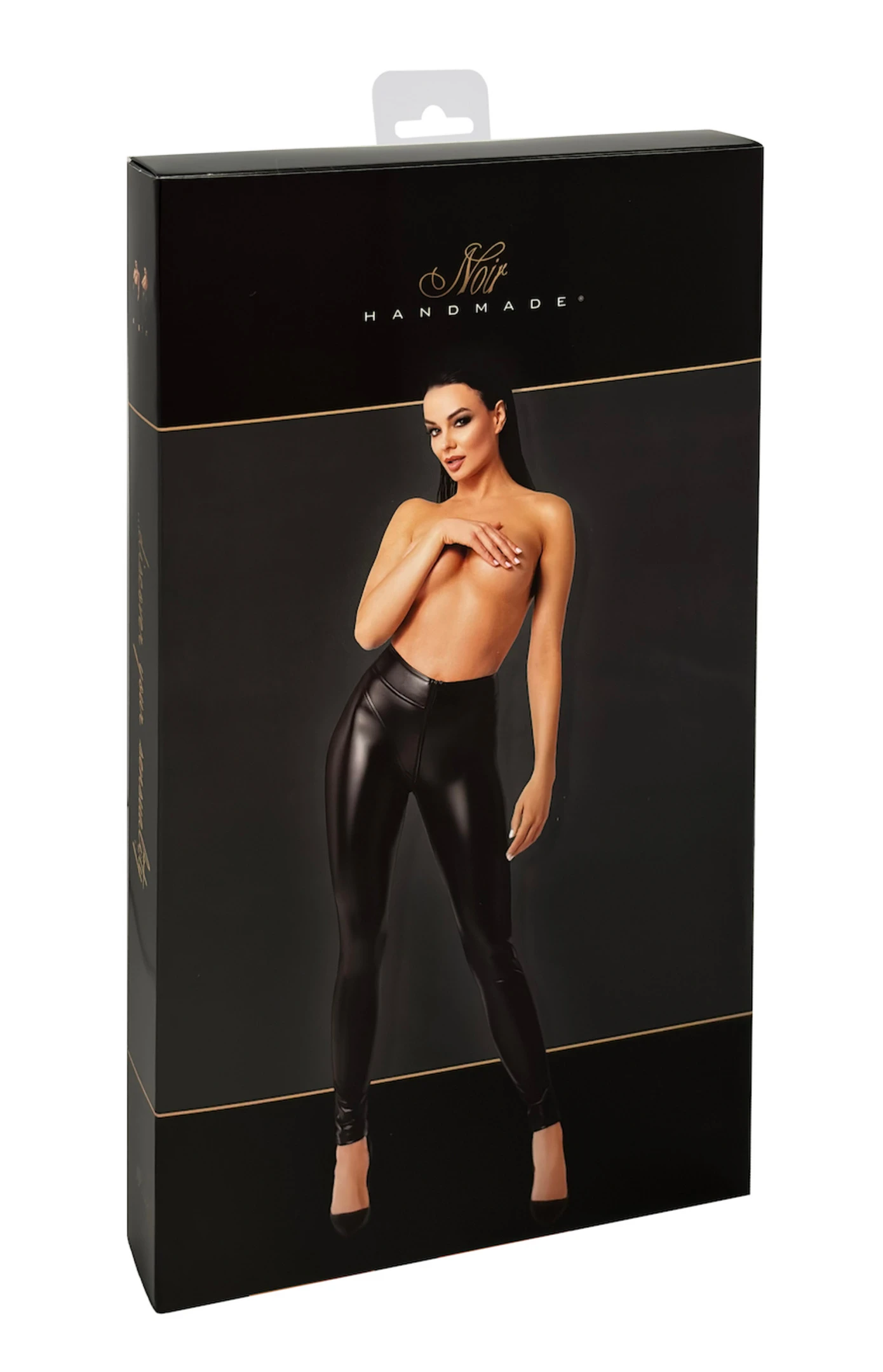 F332 Ouvert Wetlook Leggings, Schwarze Leggings mit 2-Wege Reißverschluss: Dehnbares Material für komfortable Eleganz F332 Ouvert Wetlook Leggings, Schwarze Leggings mit 2-Wege Reißverschluss: Dehnbares Material für komfortable Eleganz