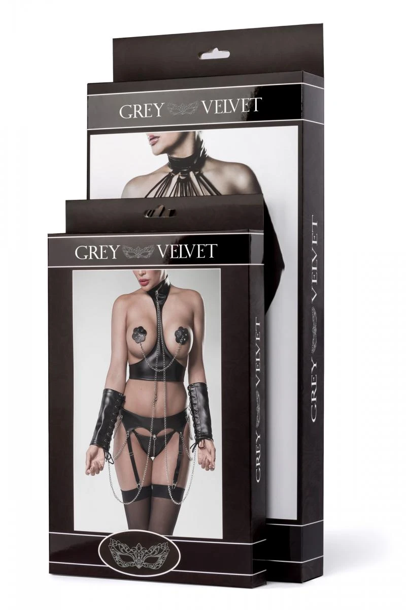Wetlook Erotikset mit Top, Patches und String von Grey Velvet