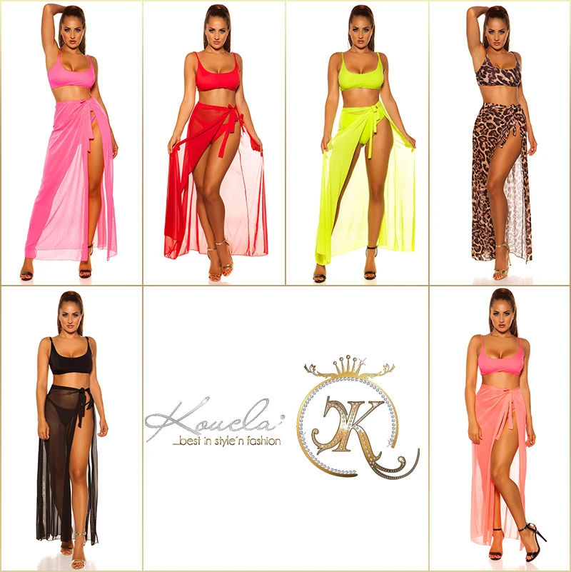 Beach Maxi Tüll Rock Offen zum Binden Transparent Beach Maxi Tüll Rock Offen zum Binden Transparent