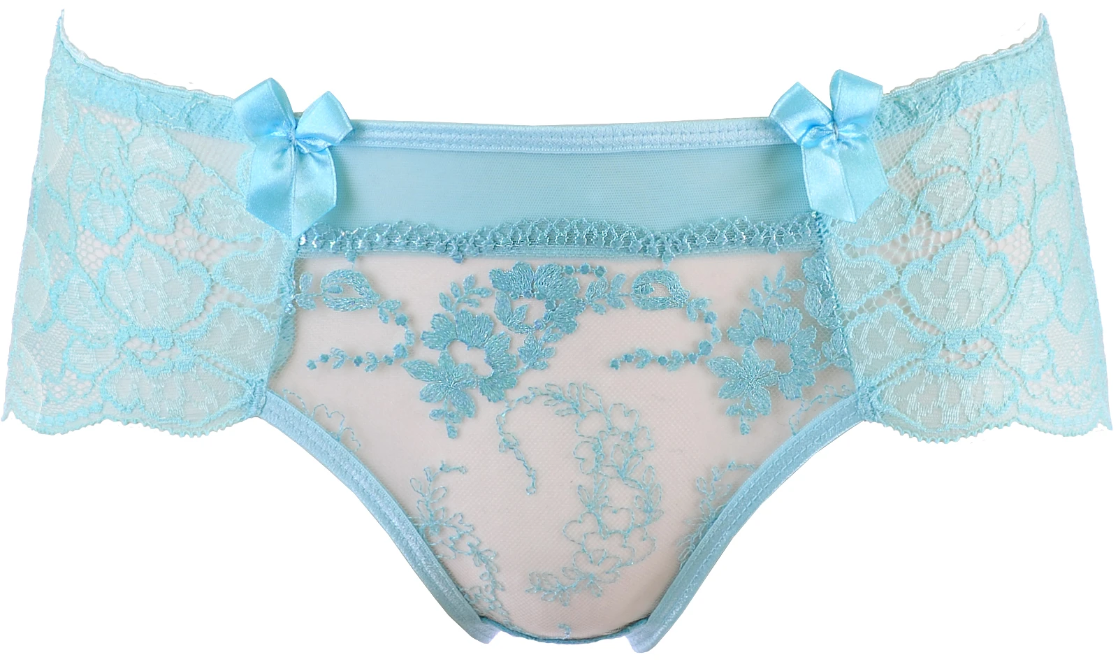Axami transparenter Slip mit florarler Spitze und Schleifchen