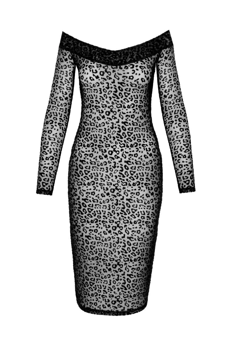 Midikleid aus Leopardenflock F284 von Noir Handmade